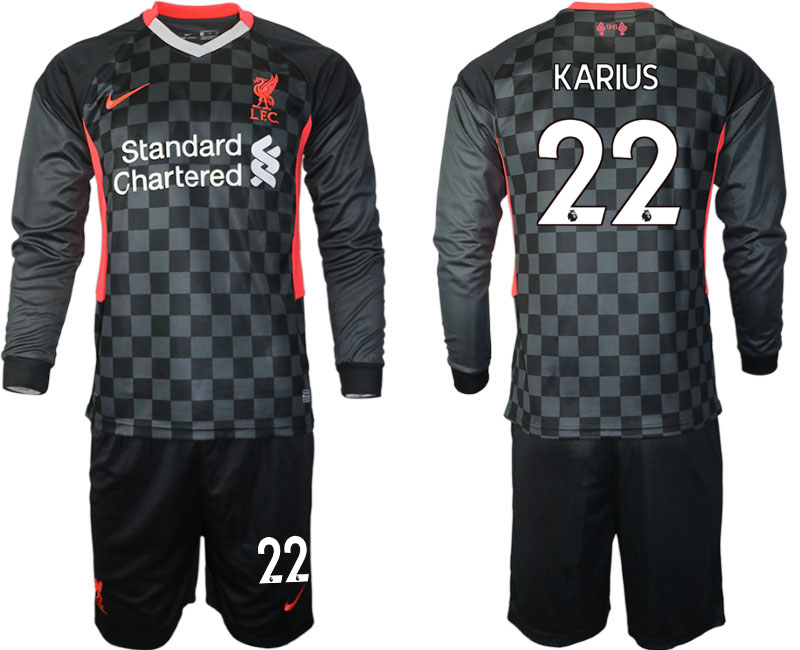 Men 2021 Liverpool away long sleeves 22 soccer jerseys